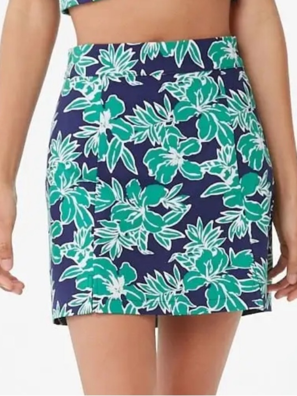 F21 Floral Navy and Teal Women's Skirt